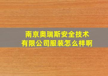 南京奥瑞斯安全技术有限公司服装怎么样啊