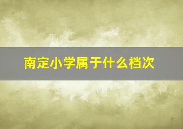 南定小学属于什么档次