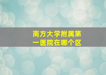 南方大学附属第一医院在哪个区