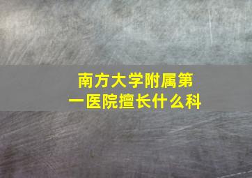 南方大学附属第一医院擅长什么科