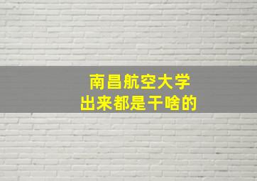 南昌航空大学出来都是干啥的