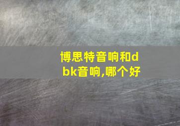 博思特音响和dbk音响,哪个好