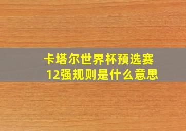 卡塔尔世界杯预选赛12强规则是什么意思