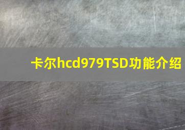 卡尔hcd979TSD功能介绍