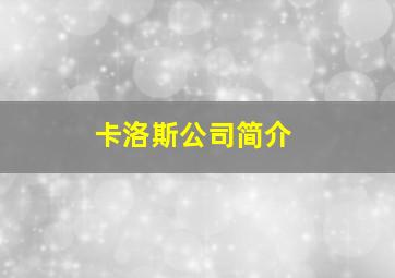 卡洛斯公司简介