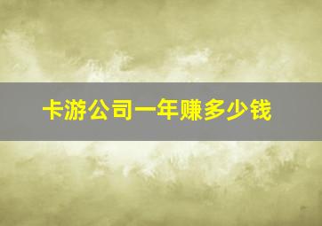 卡游公司一年赚多少钱