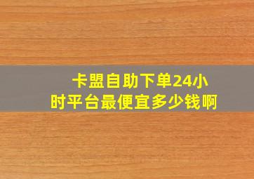 卡盟自助下单24小时平台最便宜多少钱啊