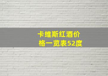 卡维斯红酒价格一览表52度