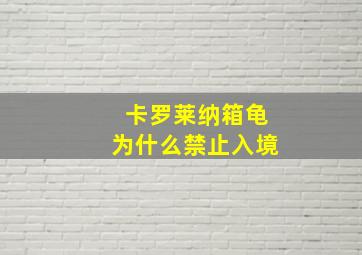 卡罗莱纳箱龟为什么禁止入境