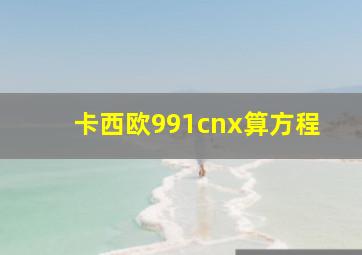 卡西欧991cnx算方程