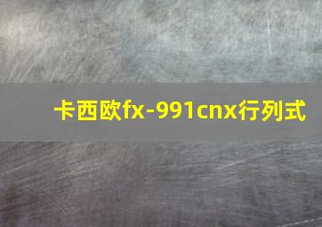 卡西欧fx-991cnx行列式