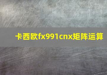 卡西欧fx991cnx矩阵运算