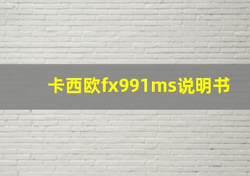 卡西欧fx991ms说明书