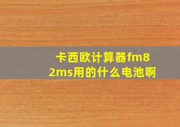 卡西欧计算器fm82ms用的什么电池啊