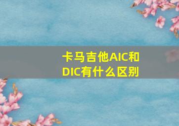 卡马吉他AIC和DIC有什么区别