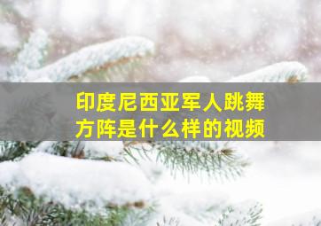 印度尼西亚军人跳舞方阵是什么样的视频