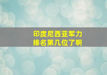 印度尼西亚军力排名第几位了啊