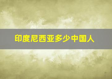 印度尼西亚多少中国人