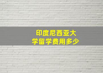 印度尼西亚大学留学费用多少