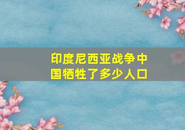 印度尼西亚战争中国牺牲了多少人口