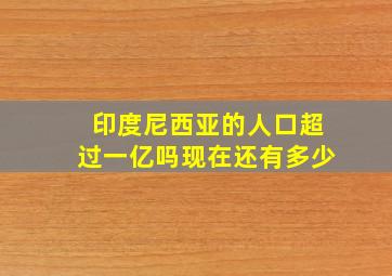 印度尼西亚的人口超过一亿吗现在还有多少