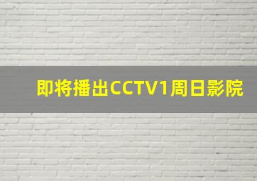 即将播出CCTV1周日影院