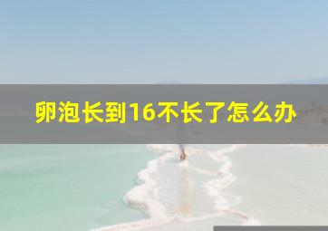 卵泡长到16不长了怎么办