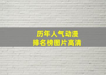 历年人气动漫排名榜图片高清