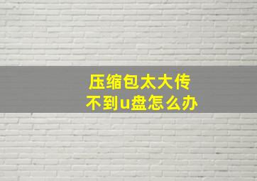 压缩包太大传不到u盘怎么办