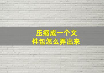 压缩成一个文件包怎么弄出来