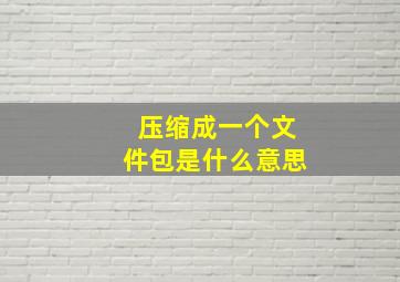 压缩成一个文件包是什么意思