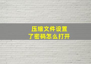 压缩文件设置了密码怎么打开