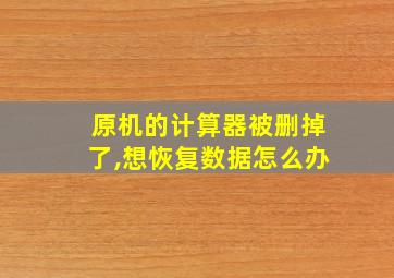 原机的计算器被删掉了,想恢复数据怎么办