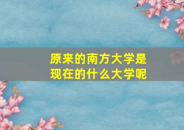 原来的南方大学是现在的什么大学呢