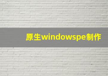 原生windowspe制作