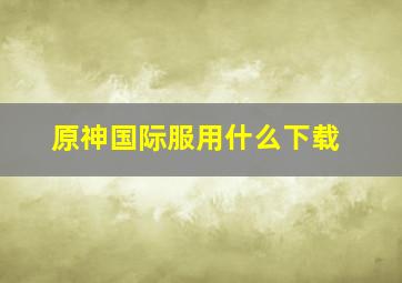 原神国际服用什么下载