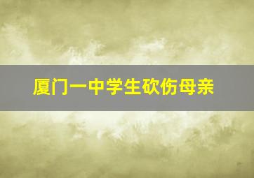 厦门一中学生砍伤母亲