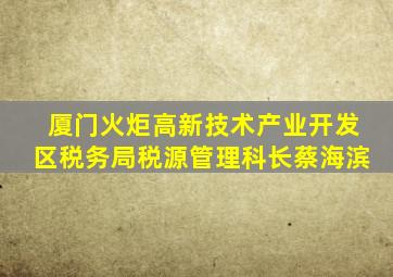 厦门火炬高新技术产业开发区税务局税源管理科长蔡海滨