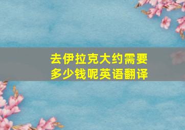 去伊拉克大约需要多少钱呢英语翻译