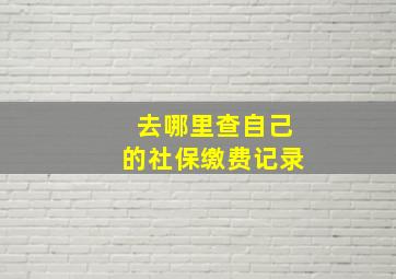 去哪里查自己的社保缴费记录