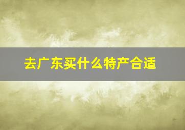 去广东买什么特产合适