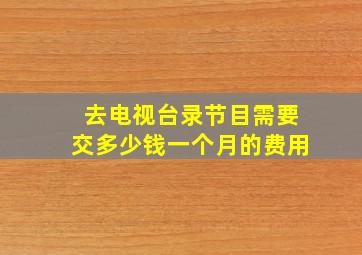 去电视台录节目需要交多少钱一个月的费用