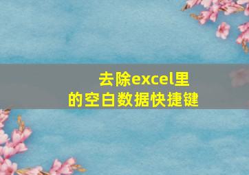 去除excel里的空白数据快捷键