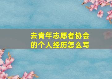 去青年志愿者协会的个人经历怎么写