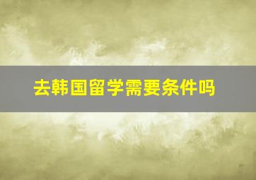 去韩国留学需要条件吗