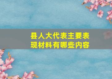 县人大代表主要表现材料有哪些内容