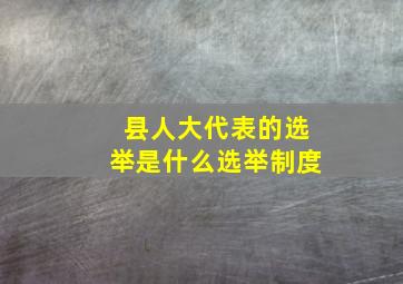 县人大代表的选举是什么选举制度