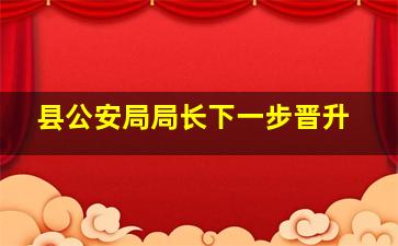 县公安局局长下一步晋升