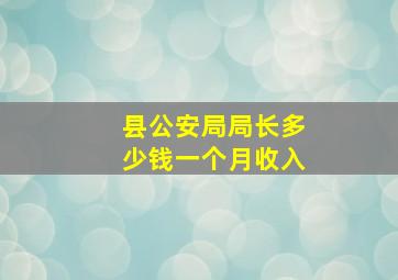 县公安局局长多少钱一个月收入