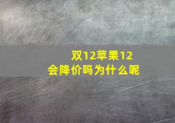 双12苹果12会降价吗为什么呢